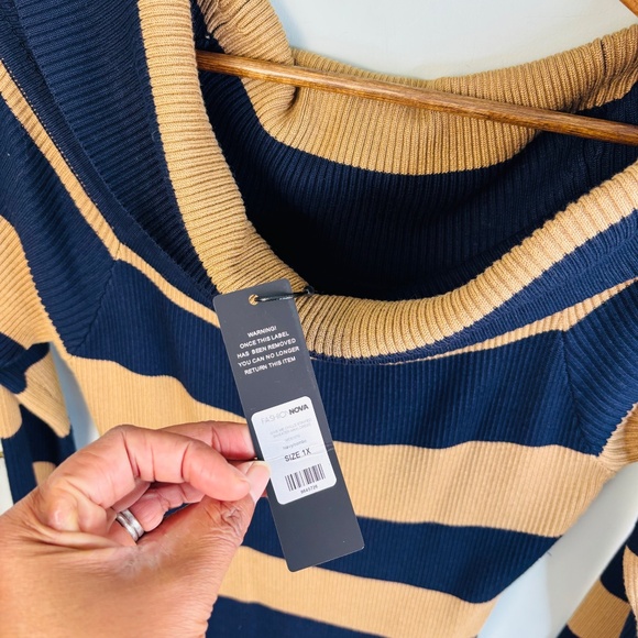 Fashion Nova Striped Sweater Maxi Dress NWT Size 1X - Picture 5 of 6